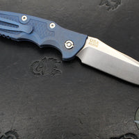 Hinderer Eklipse 3.5" Spearpoint Blade- AUTOMATIC-  Battle Blue Titanium- Stonewash Finish S45VN Blade