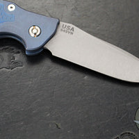 Hinderer Eklipse 3.5" Spearpoint Blade- AUTOMATIC-  Battle Blue Titanium- Working Finish S45VN Blade