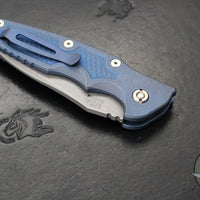 Hinderer Eklipse 3.5" Spearpoint Blade- AUTOMATIC-  Battle Blue Titanium- Working Finish S45VN Blade