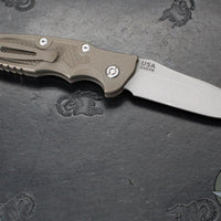 Hinderer Eklipse 3.5" Spearpoint Blade- AUTOMATIC-  Battle Bronze Titanium- Working Finish S45VN Blade