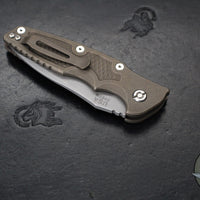 Hinderer Eklipse 3.5" Spearpoint Blade- AUTOMATIC-  Battle Bronze Titanium- Working Finish S45VN Blade