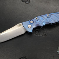 Hinderer Eklipse 3.5" Spearpoint Blade- AUTOMATIC-  Stonewash Blue Titanium- Stonewash Finish S45VN Blade