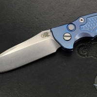 Hinderer Eklipse 3.5" Spearpoint Blade- AUTOMATIC-  Stonewash Blue Titanium- Stonewash Finish S45VN Blade