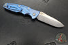 Hinderer Eklipse 3.5" Spearpoint Blade- AUTOMATIC-  Stonewash Blue Titanium- Stonewash Finish S45VN Blade