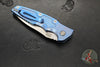 Hinderer Eklipse 3.5" Spearpoint Blade- AUTOMATIC-  Stonewash Blue Titanium- Stonewash Finish S45VN Blade