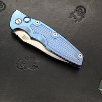 Hinderer Eklipse 3.5" Spearpoint Blade- AUTOMATIC-  Stonewash Blue Titanium- Stonewash Finish S45VN Blade