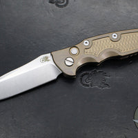 Hinderer Eklipse 3.5" Spearpoint Blade- AUTOMATIC-  Stonewash Bronze Titanium- Stonewash Finish S45VN Blade