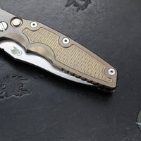 Hinderer Eklipse 3.5" Spearpoint Blade- AUTOMATIC-  Stonewash Bronze Titanium- Stonewash Finish S45VN Blade