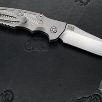 Hinderer Eklipse 3.5" Spearpoint Blade- AUTOMATIC-  Stonewash Titanium- Stonewash Finish S45VN Blade