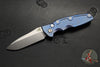 Hinderer Eklipse 3.5"- AUTOMATIC- Spearpoint Blade- Stonewash Blue Finished Titanium- Stonewash Finished S45VN Blade