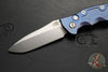 Hinderer Eklipse 3.5"- AUTOMATIC- Spearpoint Blade- Stonewash Blue Finished Titanium- Stonewash Finished S45VN Blade