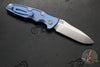 Hinderer Eklipse 3.5"- AUTOMATIC- Spearpoint Blade- Stonewash Blue Finished Titanium- Stonewash Finished S45VN Blade