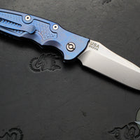 Hinderer Eklipse 3.5"- AUTOMATIC- Spearpoint Blade- Stonewash Blue Finished Titanium- Stonewash Finished S45VN Blade