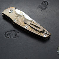 Hinderer Eklipse 3.5"- AUTOMATIC- Spearpoint Blade- Stonewash Bronze Finished Titanium- Stonewash Finished S45VN Blade