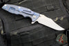 Hinderer Eklipse 3.5"- Bowie Blade- Battle Blue Finished Ti and FDE G-10- Working Finish Blade