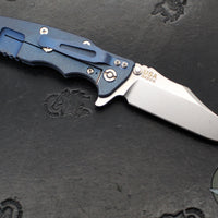 Hinderer Eklipse 3.5"- Bowie Edge- Battle Blue Ti And Various G-10 Handles- Stonewash S45VN Blade