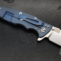 Hinderer Eklipse 3.5"- Bowie Edge- Battle Blue Ti And Various G-10 Handles- Stonewash S45VN Blade