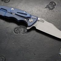 Hinderer Eklipse 3.5"- Bowie Edge- Battle Blue Ti And Various G-10 Handle Scales- Working Finish S45VN Blade