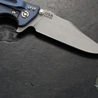 Hinderer Eklipse 3.5"- Bowie Edge- Battle Blue Ti And Various G-10 Handle Scales- Working Finish S45VN Blade