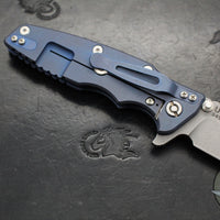 Hinderer Eklipse 3.5"- Bowie Edge- Battle Blue Ti And Various G-10 Handle Scales- Working Finish S45VN Blade