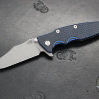 Hinderer Eklipse 3.5"- Bowie Edge- Battle Blue Ti And Various G-10 Handle Scales- Working Finish S45VN Blade