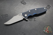 Hinderer Eklipse 3.5"- Bowie Edge- Battle Blue Ti And Various G-10 Handle Scales- Working Finish S45VN Blade