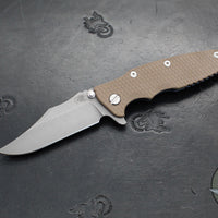 Hinderer Eklipse 3.5"- Bowie Edge- Battle Blue Ti And Various G-10 Handle Scales- Working Finish S45VN Blade