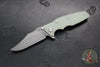 Hinderer Eklipse 3.5"- Bowie Edge- Battle Blue Ti And Various G-10 Handle Scales- Working Finish S45VN Blade