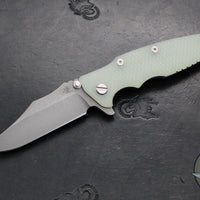 Hinderer Eklipse 3.5"- Bowie Edge- Battle Blue Ti And Various G-10 Handle Scales- Working Finish S45VN Blade