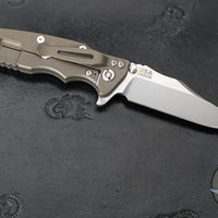 Hinderer Eklipse 3.5"- Bowie Edge- Battle Bronze Ti And Various G-10 Handle- Stonewash S45VN Blade