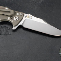 Hinderer Eklipse 3.5"- Bowie Edge- Battle Bronze Ti And Various G-10 Handle- Stonewash S45VN Blade