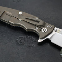 Hinderer Eklipse 3.5"- Bowie Edge- Battle Bronze Ti And Various G-10 Handle- Stonewash S45VN Blade