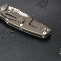 Hinderer Eklipse 3.5"- Bowie Edge- Battle Bronze Ti And Various G-10 Handle- Stonewash S45VN Blade