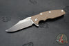 Hinderer Eklipse 3.5"- Bowie Edge- Battle Bronze Ti And Various G-10 Handle- Stonewash S45VN Blade