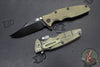 Hinderer Eklipse 3.5"- Bowie Blade- Full Titanium Textured Battle Green Finished Handles- Battle Black DLC Blade