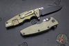 Hinderer Eklipse 3.5"- Bowie Blade- Full Titanium Textured Battle Green Finished Handles- Battle Black DLC Blade