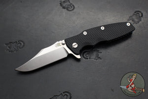 Hinderer Eklipse 3.5"- Bowie Edge- Battle Blue Ti And Black G-10 Handle- Stonewash S45VN Blade