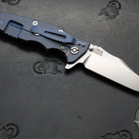 Hinderer Eklipse 3.5"- Bowie Edge- Battle Blue Ti And Black G-10 Handle- Stonewash S45VN Blade