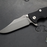 Hinderer Eklipse 3.5"- Bowie Edge- Battle Blue Ti And Black G-10 Handle- Working Finish S45VN Blade