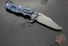 Hinderer Eklipse 3.5"- Bowie Edge- Battle Blue Ti And Black G-10 Handle- Working Finish S45VN Blade