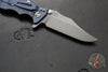 Hinderer Eklipse 3.5"- Bowie Edge- Battle Blue Ti And Black G-10 Handle- Working Finish S45VN Blade