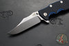 Hinderer Eklipse 3.5"- Bowie Edge- Battle Blue Ti And BlueBlack G-10 Handle- Stonewash S45VN Blade