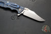 Hinderer Eklipse 3.5"- Bowie Edge- Battle Blue Ti And BlueBlack G-10 Handle- Stonewash S45VN Blade