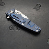 Hinderer Eklipse 3.5"- Bowie Edge- Battle Blue Ti And BlueBlack G-10 Handle- Stonewash S45VN Blade