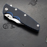 Hinderer Eklipse 3.5"- Bowie Edge- Battle Blue Ti And BlueBlack G-10 Handle- Stonewash S45VN Blade