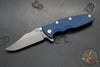 Hinderer Eklipse 3.5"- Bowie Edge- Battle Blue Ti And BlueBlack G-10 Handle- Working Finish S45VN Blade