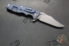 Hinderer Eklipse 3.5"- Bowie Edge- Battle Blue Ti And BlueBlack G-10 Handle- Working Finish S45VN Blade