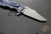 Hinderer Eklipse 3.5"- Bowie Edge- Battle Blue Ti And BlueBlack G-10 Handle- Working Finish S45VN Blade