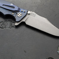 Hinderer Eklipse 3.5"- Bowie Edge- Battle Blue Ti And BlueBlack G-10 Handle- Working Finish S45VN Blade