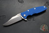 Hinderer Eklipse 3.5"- Bowie Edge- Battle Blue Ti And Blue G-10 Handle- Stonewash S45VN Blade